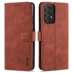For Samsung Galaxy A52 5G / 4G AZNS Skin Feel Calf Texture Horizontal Flip Leather Case with Card Slots & Holder & Wallet(Brown) (AZNS) (OEM)