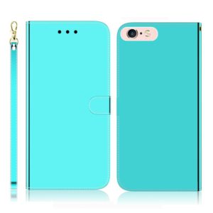 For iPhone 6 Plus / 6s Plus Imitated Mirror Surface Horizontal Flip Leather Case with Holder & Card Slots & Wallet & Lanyard(Mint Green) (OEM)