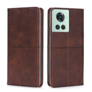 For OnePlus Ace/10R Cow Texture Magnetic Horizontal Flip Leather Phone Case(Dark Brown) (OEM)