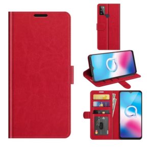 For Alcatel 1S 2021/3L 2021 R64 Texture Single Horizontal Flip Protective Case with Holder & Card Slots & Wallet& Photo Frame(Red) (OEM)