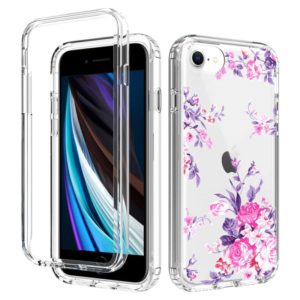 2 in 1 High Transparent Painted Shockproof PC + TPU Protective Case For iPhone 6s / 6(Rose Flower) (OEM)