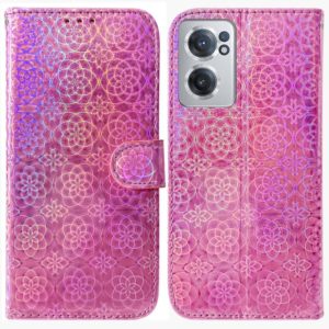 For OnePlus Nord CE 2 5G Colorful Magnetic Buckle Leather Phone Case(Pink) (OEM)