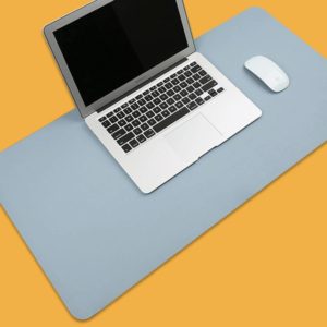 Multifunction Business PU Leather Mouse Pad Keyboard Pad Table Mat Computer Desk Mat, Size: 90 x 45cm(Baby Blue) (OEM)