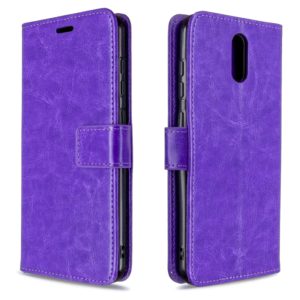 For Nokia 2.3 Crazy Horse Texture Horizontal Flip Leather Case with Holder & Card Slots & Wallet & Photo Frame(Purple) (OEM)