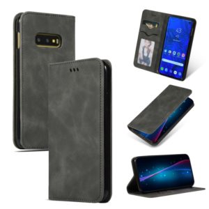 Retro Skin Feel Business Magnetic Horizontal Flip Leather Case for Samsung Galaxy S10 E(Dark Gray) (OEM)