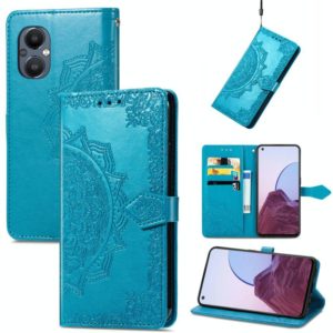 For OnePlus Nord N20 5G Mandala Flower Embossed Leather Case(Blue) (OEM)