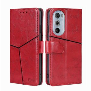 For Motorola Moto Edge+ 2022/Edge 30 Pro Geometric Stitching Horizontal Flip Leather Phone Case(Red) (OEM)
