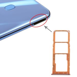 For Galaxy A20 A30 A50 SIM Card Tray + SIM Card Tray + Micro SD Card Tray (Orange) (OEM)