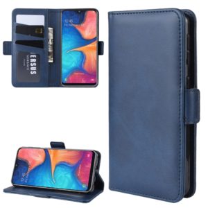 Wallet Stand Leather Cell Phone Case for Galaxy A20E，with Wallet & Holder & Card Slots(Dark Blue) (OEM)