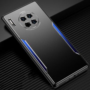 For Huawei Mate 30 Blade Series TPU Frame + Titanium Alloy Sand Blasting Technology Backplane + Color Aluminum Alloy Decorative Edge Mobile Phone Protective Shell(Black + Blue) (OEM)