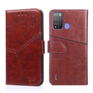 For Itel Vision 1 Pro Geometric Stitching Horizontal Flip Leather Phone Case(Dark Brown) (OEM)
