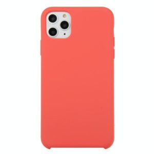 For iPhone 11 Pro Max Solid Color Solid Silicone Shockproof Case(Camellia Red) (OEM)