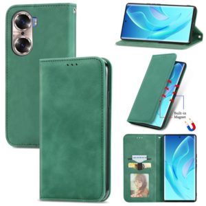 For Honor 60 Retro Skin Feel Magnetic Horizontal Flip Leather Phone Case(Green) (OEM)