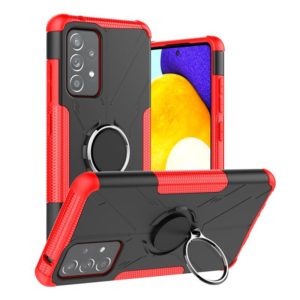 For Samsung Galaxy A52 5G / 4G Machine Armor Bear Shockproof PC + TPU Protective Case with Ring Holder(Red) (OEM)