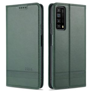 For Huawei P smart 2021 AZNS Magnetic Calf Texture Horizontal Flip Leather Case with Card Slots & Holder & Wallet(Dark Green) (AutSpace) (OEM)