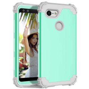 For Google Pixel 3 3 in 1 Shockproof PC + Silicone Protective Case(Mint Green + Grey) (OEM)