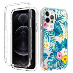 For iPhone 12 / 12 Pro 2 in 1 High Transparent Painted Shockproof PC + TPU Protective Case(Banana Leaf) (OEM)