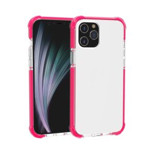For iPhone 12 Pro Max Four-corner Shockproof TPU + Acrylic Protective Case(Pink) (OEM)