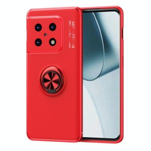 For OnePlus 10 Pro 5G Metal Ring Holder 360 Degree Rotating TPU Phone Case(Red) (OEM)