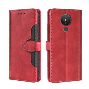 For Nokia 1.4 Skin Feel Straw Hat Magnetic Buckle Leather Phone Case(Red) (OEM)