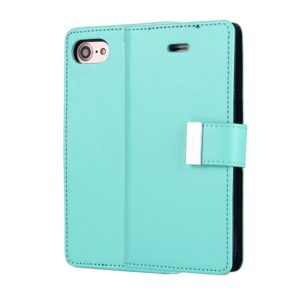 GOOSPERY RICH DIARY for iPhone 8 & 7 PU + TPU Crazy Horse Texture Horizontal Flip Leather Case with Card Slots & Wallet(Mint Green) (GOOSPERY) (OEM)