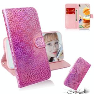 For LG K61 Solid Color Colorful Magnetic Buckle Horizontal Flip PU Leather Case with Holder & Card Slots & Wallet & Lanyard(Pink) (OEM)