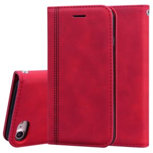 For iPhone SE 2022 / SE 2020 / 8 / 7 Frosted Business Magnetic Horizontal Flip PU Leather Case with Holder & Card Slot & Lanyard(Red) (OEM)
