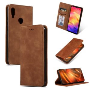 Retro Skin Feel Business Magnetic Horizontal Flip Leather Case for Redmi Note7 & Redmi Note7 Pro(Brown) (OEM)