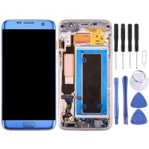 Original LCD Screen and Digitizer Full Assembly with Frame & Charging Port Board & Volume Button & Power Button for Galaxy S7 Edge / G935A(Blue) (OEM)