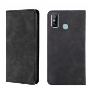 For Tecno Spark 6 Go Skin Feel Magnetic Horizontal Flip Leather Phone Case(Black) (OEM)