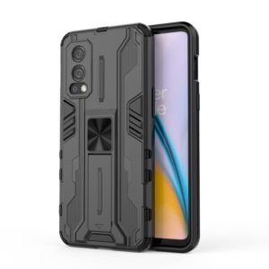 For OnePlus Nord 2 5G Supersonic PC + TPU Shock-proof Protective Case with Holder(Black) (OEM)