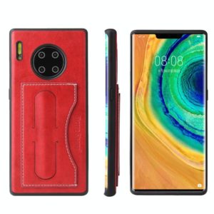 For Huawei Mate 30 Pro Fierre Shann Full Coverage PU Leather Protective Case with Holder & Card Slot(Red) (FIERRE SHANN) (OEM)