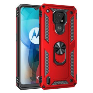 For Motorola Moto E7 Shockproof TPU + PC Protective Case with 360 Degree Rotating Holder(Red) (OEM)