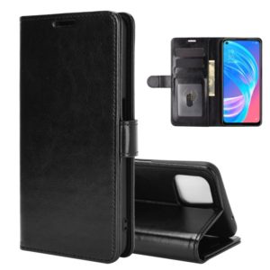 For OPPO A72 / A73 5G R64 Texture Single Horizontal Flip Protective Case with Holder & Card Slots & Wallet & Photo Frame(Black) (OEM)