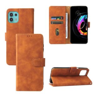 Solid Color Skin Feel Magnetic Buckle Horizontal Flip Calf Texture PU Leather Case with Holder & Card Slots & Wallet For Motorola Edge 20 Lite(Brown) (OEM)
