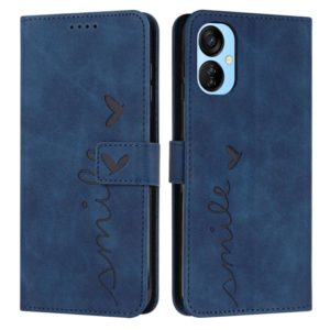 For Tecno Camon 19 Neo Skin Feel Heart Pattern Leather Phone Case(Blue) (OEM)