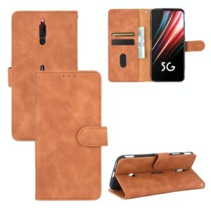 For ZTE Nubia Red Magic 5G Solid Color Skin Feel Magnetic Buckle Horizontal Flip Calf Texture PU Leather Case with Holder & Card Slots & Wallet(Brown) (OEM)