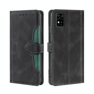 For ZTE Blabe A31 Skin Feel Straw Hat Magnetic Buckle Leather Phone Case(Black) (OEM)