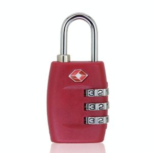 Customs Luggage Lock Overseas Travel Luggage Zipper Lock Plastic TSA Code Lock(Rose Red) (OEM)