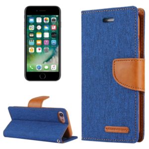 GOOSPERY CANVAS DIARY for iPhone 8 & 7 Canvas Texture Horizontal Flip Leather Case with Card Slots & Wallet & Holder(Dark Blue) (GOOSPERY) (OEM)