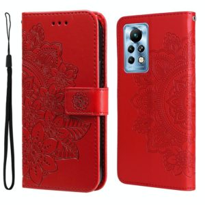 For Infinix Note 11 Pro/Note 11s 7-petal Flowers Embossing Pattern Horizontal Flip Leather Case(Red) (OEM)