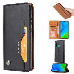 For Huawei P Smart 2020 Knead Skin Texture Horizontal Flip Leather Case with Photo Frame & Holder & Card Slots & Wallet(Black) (OEM)