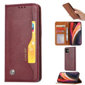 For iPhone 12 mini Knead Skin Texture Horizontal Flip Leather Case with Photo Frame & Holder & Card Slots & Wallet(Wine Red) (OEM)