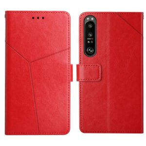 For Sony Xperia 1 III Y Stitching Horizontal Flip Leather Phone Case with Holder & Card Slots & Wallet & Photo Frame(Red) (OEM)