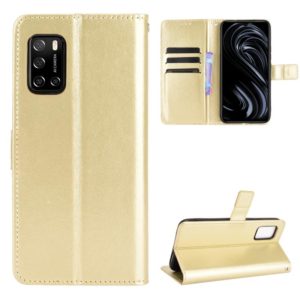 For Rakuten Big S Crazy Horse Texture Horizontal Flip Leather Case with Holder & Card Slots & Lanyard(Gold) (OEM)