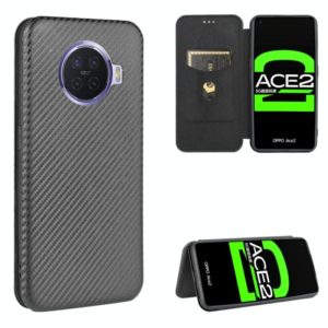 For OPPO Ace2 Carbon Fiber Texture Horizontal Flip TPU + PC + PU Leather Case with Card Slot(Black) (OEM)