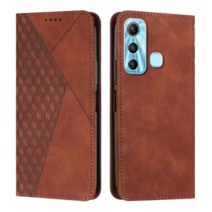 For Infinix Hot 11 Diamond Splicing Skin Feel Magnetic Leather Phone Case(Brown) (OEM)