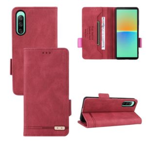 For Sony Xperia 10 IV Magnetic Clasp Flip Leather Phone Case(Red) (OEM)