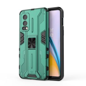 For OnePlus Nord 2 5G Supersonic PC + TPU Shock-proof Protective Case with Holder(Green) (OEM)
