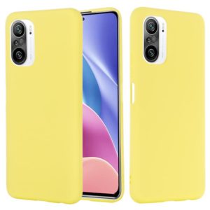 For Xiaomi Redmi K40 / K40 Pro Solid Color Liquid Silicone Dropproof Full Coverage Protective Case(Yellow) (OEM)